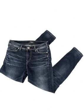 Women’s Silver Jeans Dark Indigo Denim Mazy Skinny Jeans Size W29/ L27